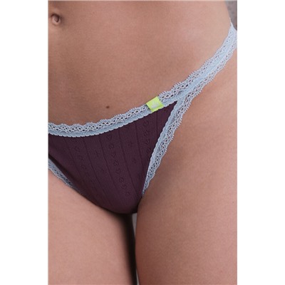 Tanga seamless pointelle vino