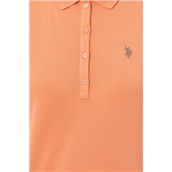 Kadın Somon Basic Polo Yaka Tişört