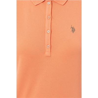 Kadın Somon Basic Polo Yaka Tişört