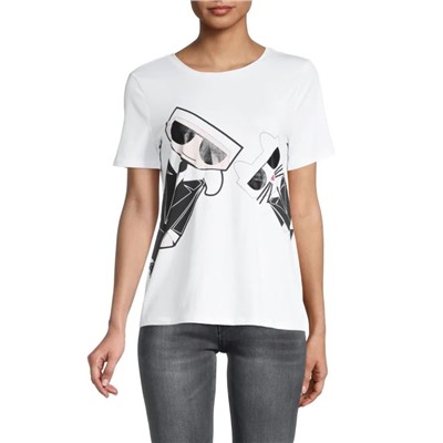 KARL LAGERFELD PARIS Black Tie Graphic Tee