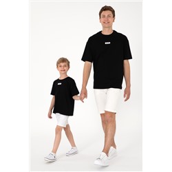 Erkek Oversize Fit Bisiklet Yaka Siyah Tişört