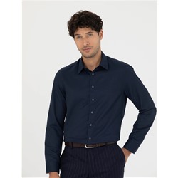 Lacivert Slim Fit Uzun Kollu Gömlek