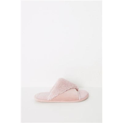 Zapatillas abiertas casa pelito rosa