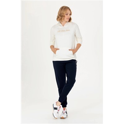 Kadın Ekru Kapüşonlu Sweatshirt