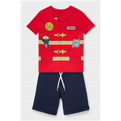 Set - Kurzarmshirt und Sweatshorts