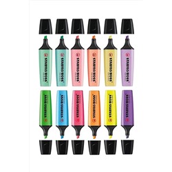Stabilo 6 Pastel 6 Canlı Renk Boss 12'li Set