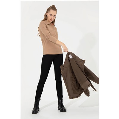 Kadın Camel Basic Sweatshirt