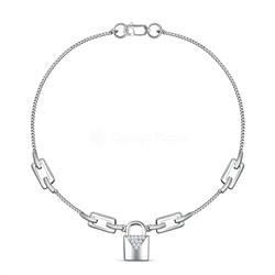 Браслет из серебра с фианитами родированный - Замок Ц-20895-Р