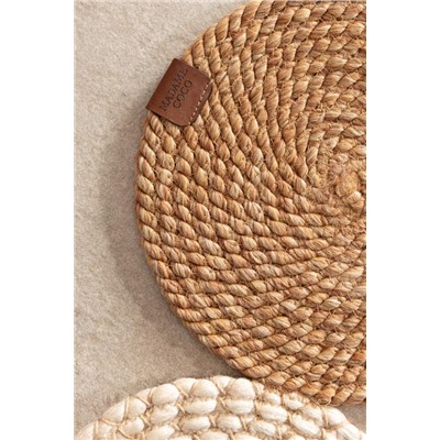 Alsace Yuvarlak Eklemeli Kilim - Naturel/Krem - 120 cm