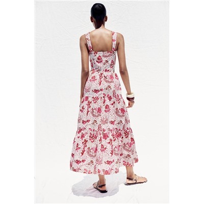 PRINTED MIDI CUT-OUT DRESS