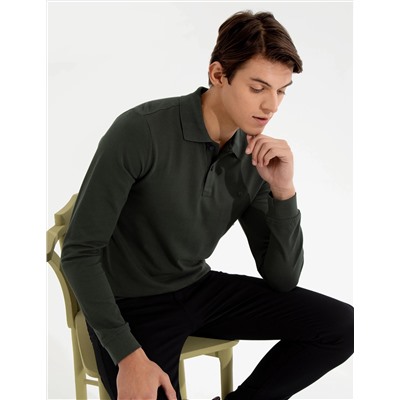 Koyu Yeşil Slim Fit Sweatshirt