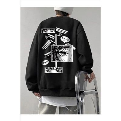 trendmambo v.dursunUnisex Anime Oversize Bisiklet Yaka Sweatshirt