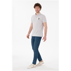 Erkek Slim Fit Polo Yaka Açık Gri Basic Tişört