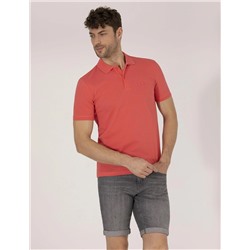 Pembe Slim Fit Polo Yaka Basic Tişört