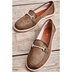 Bambi Haki Süet Kadın Loafer L0544084065