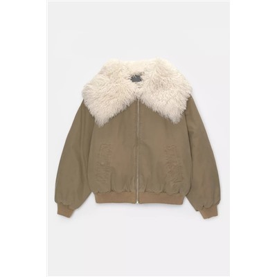 Chaqueta bomber cuello efecto pelo
