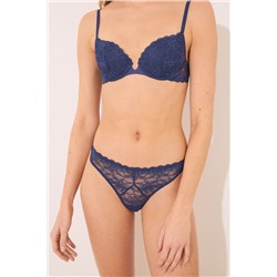 Tanga encaje azul oscuro