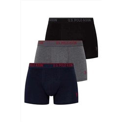 U.S. Polo Assn. Erkek Siyah - Antrasit - Lacivert 3 Lü Boxer US.01.80097