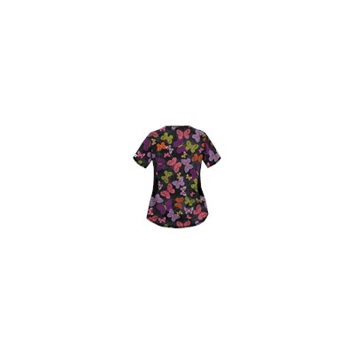 UA Blissful Butterflies Black Print Scrub Top
