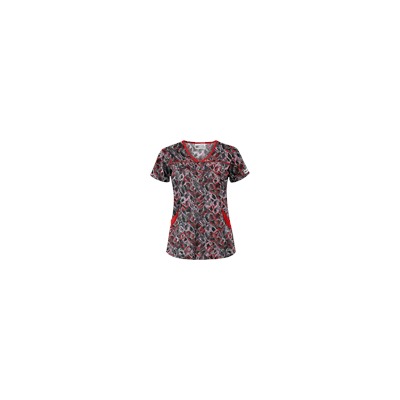UA Twister Black Print Scrub Top