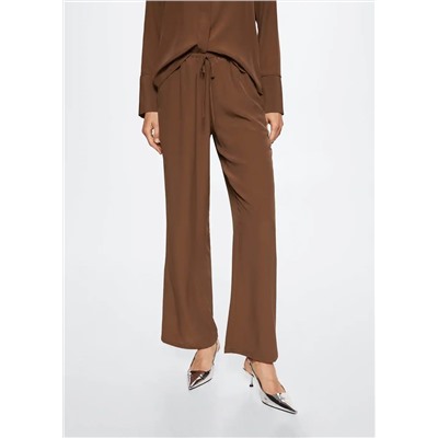 Pantalón recto cordón -  Mujer | MANGO OUTLET Melilla