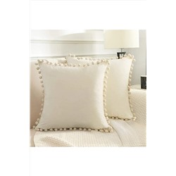 enc home Ponponlu Kırlent Kılıfı encponpon