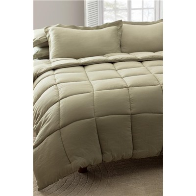 Mona Tek Kişilik Comforter Set - Haki