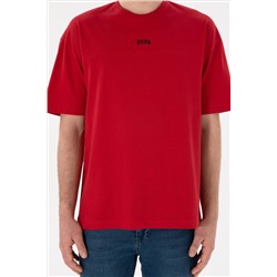 Erkek Comfort Fit Bisiklet Yaka Kırmızı Tişört