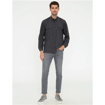 Siyah Comfort Fit Uzun Kollu Gömlek