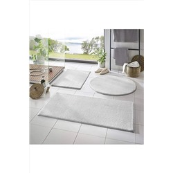 Santa Clara Xl Büyük Boy Beyaz Banyo Paspas Takımı Peluş Kaymaz Taban Yıkanabilir PASPASXL