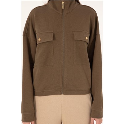 Kadın Haki Sweatshirt