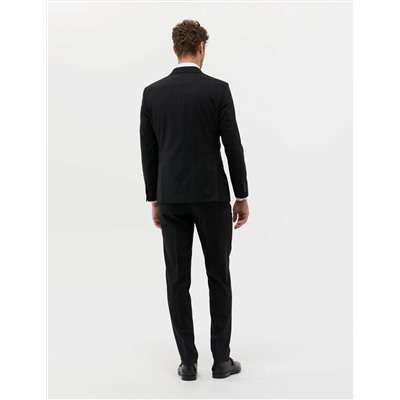 Ekose Ekstra Slim Fit Siyah Takım Elbise
