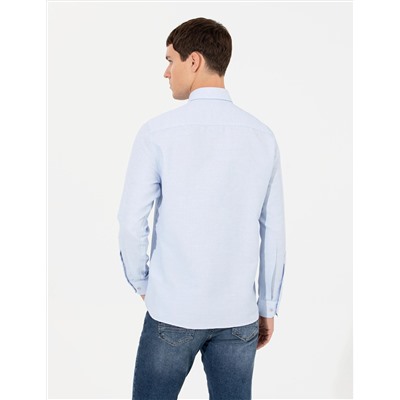 Mavi Slim Fit Uzun Kollu Gömlek