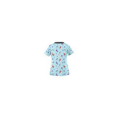 Happy Scrubs® Fall Friends Angel Blue Print Scrub Top