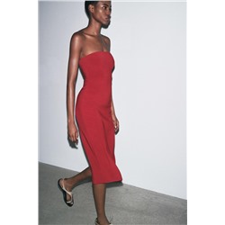 STRAPLESS CREPE DRESS
