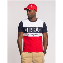 COLOR BLOCK USA JERSEY CREW NECK T-SHIRT