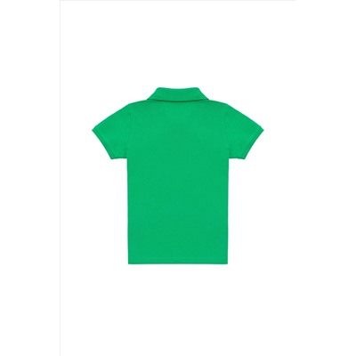 Erkek Çocuk Yeşil Basic Polo Yaka Tişört