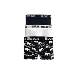 Bad Bear Bear 3 Pack Siyah/beyaz Desenli 3'lü Erkek Boxer Set 21.01.03.014