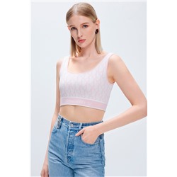 Crop top Rosa y blanco