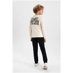 Defacto Erkek Çocuk Sırt Baskılı Uzun Kollu Penye Pijama Takımı B2286A823WN