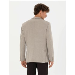 Bej Ekstra Slim Fit Spor Ceket