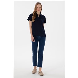 Kadın Lacivert Basic Polo Yaka Tişört