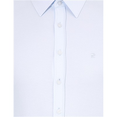 Açık Mavi Slim Fit Armürlü Uzun Kollu Gömlek