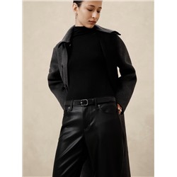 Mid-Rise Bootcut Vegan Leather Pant