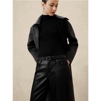 Mid-Rise Bootcut Vegan Leather Pant