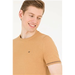 Erkek Camel Bisiklet Yaka Triko Kazak