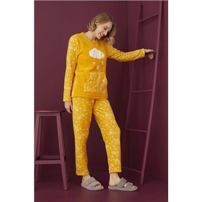 TAMPAP Kadın Kışlık Polar Peluşlu Pijama Takımı Welsoft 91246 TP-91246