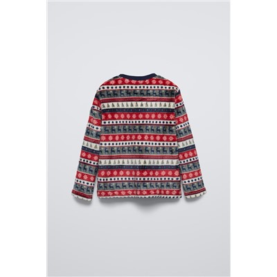 AGES 6-14/ GREEK KEY FLEECE PYJAMAS