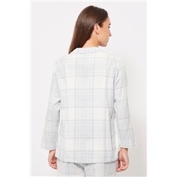 Camisa Gris claro y azul