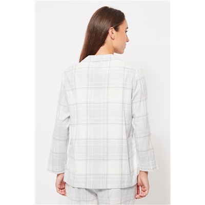 Camisa Gris claro y azul